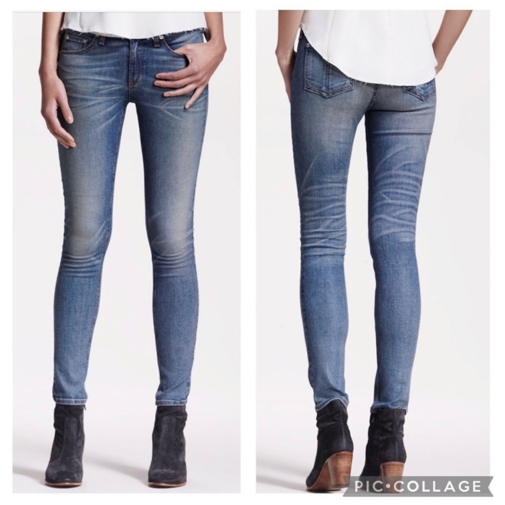 EUC Rag & Bone Mid Wash Skinny Jeans in Monument